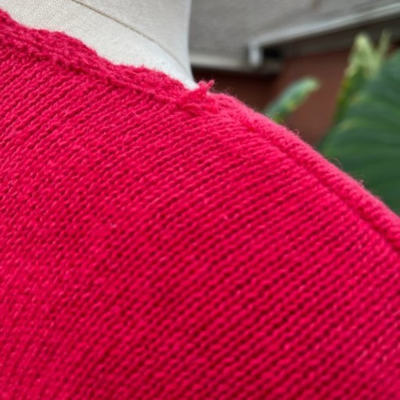 Victoria Jones Woman Christmas Beaded Sweater Small Red Cardigan Grandma Ugly - Picture 9 of 13